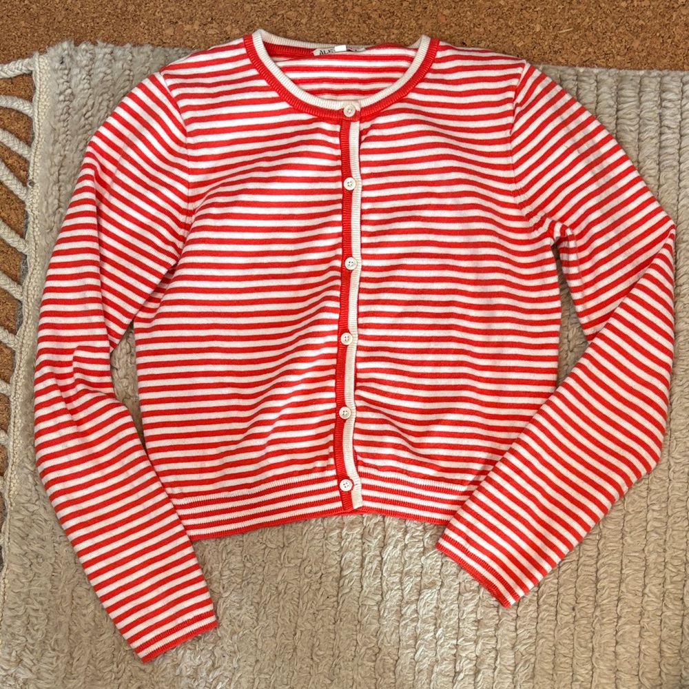 Alex Mill Red and White Striped Knitwear